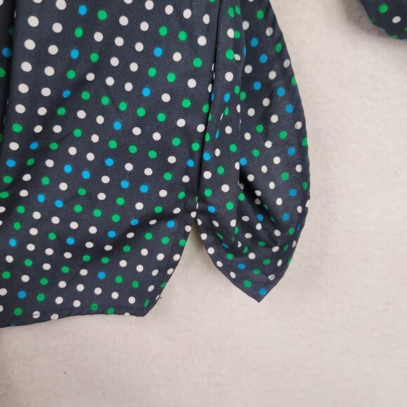 Foxcroft Shaped Fit Wrinkle-Free Size 6 Cotton Shirt Multi Polka Dot - Picture 11 of 14